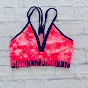 Victoria’s Secret PINK Strappy Bralette S | Bright Pink Marble Racerback